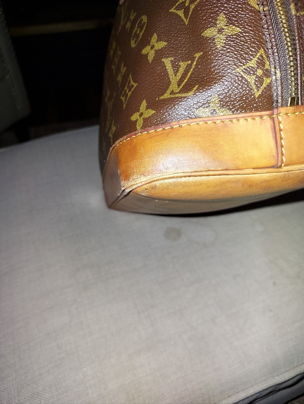 Louis Vuitton Monogram Alma Satchel in Brown and Tan - Picture 8 of 9